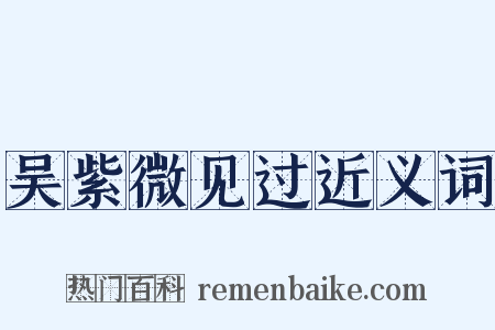 吴紫微见过近义词是什么意思的图片